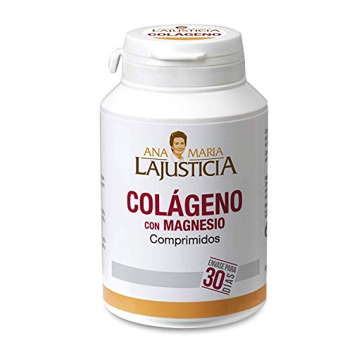 Ana Maria Lajusticia - Colágeno con magnesio – 180 comprimidos articulaciones fuertes y piel tersa. Regenerador de tejidos con colageno hidrolizado tipo 1 y tipo 2. Envase para 30 días de tratamiento.
