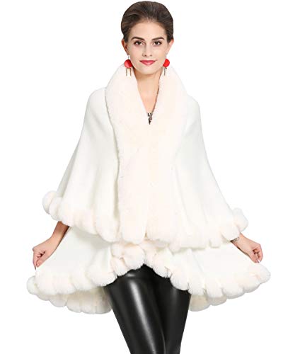 Ankoee Mantón para Invierno Bufanda Para Mujer Caliente Mantas Chal Estola Capa (Blanco)