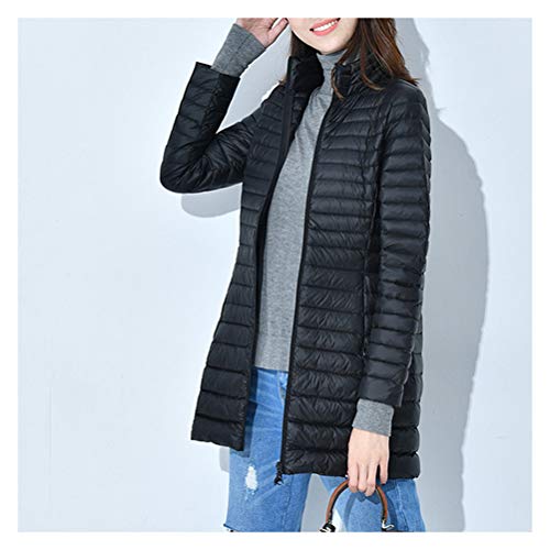 AQSG Abrigo de Mujer Chaqueta de plumón Abrigos cálidos Chaqueta de Invierno Parkas por lo General, Usan Bien Engrosada Pato Relleno de energía No Encapuchado Espesar Abrigo Acolchado, Negro