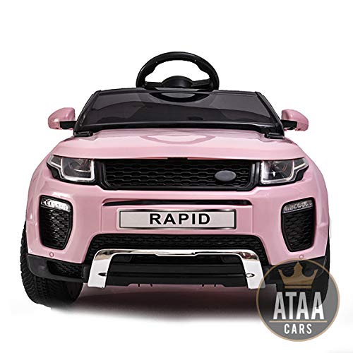 ATAA Coche eléctrico para niños con Mando Range Rapid 12v con Mando Estilo evoque - Rosa