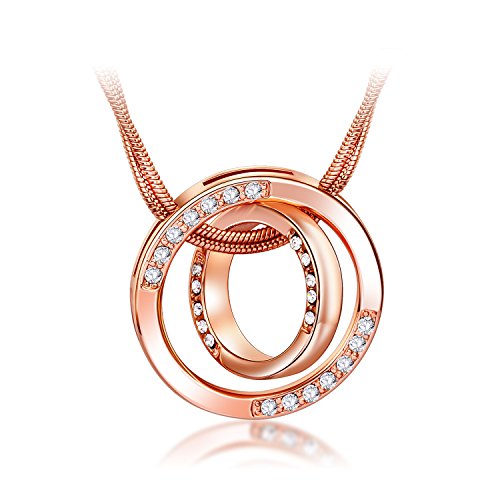 ATEIELLI Collar Mujer 18K Oro Rosa Circón Colgante Regalo Moda # JW-C19