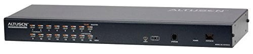 ATEN KH1516Ai 16 Puerto Cat 5 de Alta Densidad conmutador KVM con USB / PS2 Consola y sobre IP de Acceso - Negro