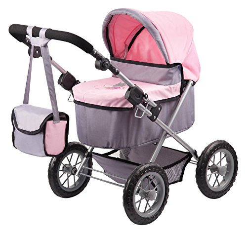 Bayer Design- Cochecito de muñeca, Trendy, Color Gris, Rosa (13008AA)