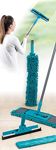 Beldray® LA026798 7 Piece Duster and Mop Household Essentials Cleaning Set, Turquoise