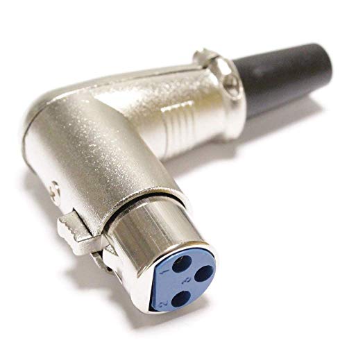 BeMatik - Conector XLR3 3pin hembra metálico con ángulo