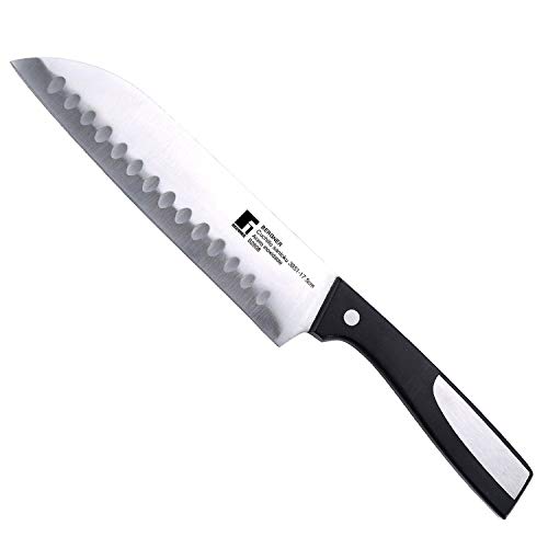 Bergner Resa - Cuchillo santoku de acero inoxidable, 17,5 cm