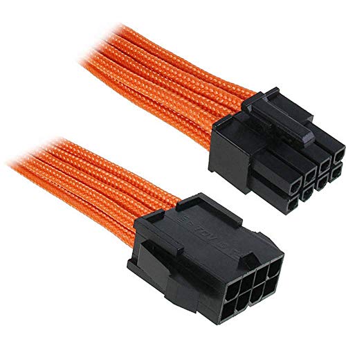 BitFenix 8 Pin EPS12v 45cm - Cable para Fuente de alimentación, Negro y Naranja