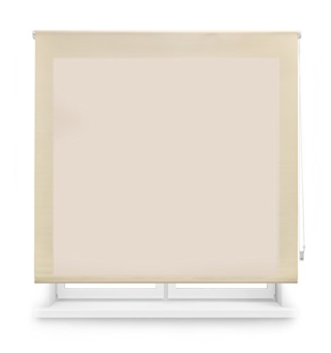 Blindecor Ara - Estor enrollable translúcido liso, Beige, 140 x 175 cm (ancho x alto)