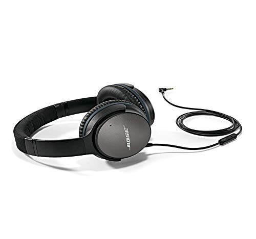 Bose QuietComfort 25 - Auriculares de diadema cerrados (reducción de ruido, 3.5 mm, con micrófono, control remoto integrado, USB, con cable, versión Android/Samsung), color negro