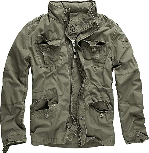 Brandit M65 Britannia - Chaqueta para Hombre, Estilo Callejero - Chaqueta de transición, oliváceo, L