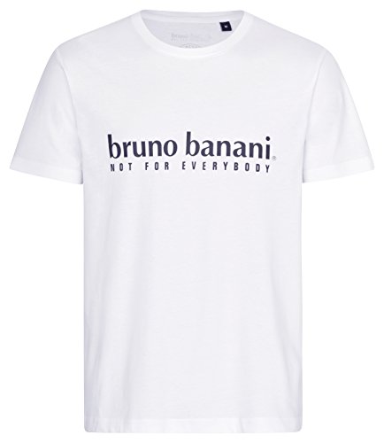 bruno Banani – Camiseta de cuello redondo o cuello en V para hombre, color azul marino, negro o blanco Cuello redondo de color blanco. XXL
