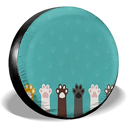 BUXI Printing Protector para neumáticos Cat Paws Legs, Cubiertas de neumáticos de Repuesto de Calidad Suave para Rueda de camión Jeep, 70-75 cm