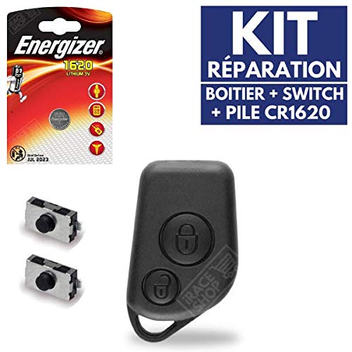 Caja llave Jongo – Carcasa de mando a distancia Citroen Saxo Xsara Picasso Berlingo ✚ Switch ✚ pila CR1620 Energizer