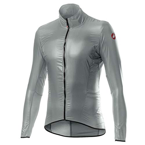 castelli Aria Shell, Chaqueta Deportiva para Hombre, Hombre, 4520058, Silver Gray, M