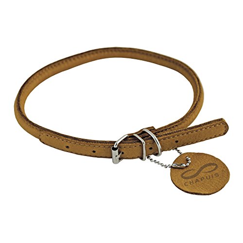 CHAPUIS SELLERIE SLA672 Collar Ajustable Redondo Soft para Perro y Gato - Cuero marrón - Diámetro 6 mm - Largo 17-20 cm - Talla XS