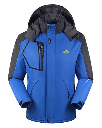 Chaqueta para Hombre Abrigo Impermeable para Deportes Esquí Invierno Chaqueta de Nieve a Prueba Viento con Capucha