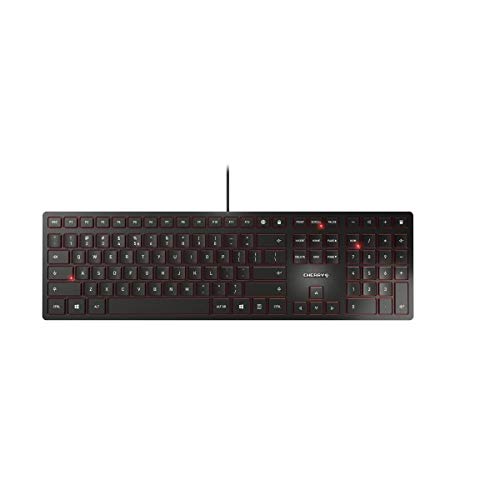 CHERRY KC 6000 Slim USB AZERTY Francés Negro - Teclado (Estándar, Alámbrico, USB, AZERTY, Negro)