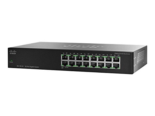 Cisco Smal Business - Switch de Red (16 x Puertos RJ45, 32 GB/s, indicador LED), Negro