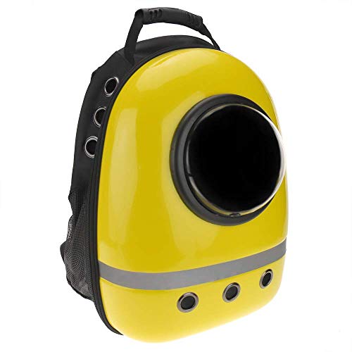 CityBAG - Mochila para transporte de mascotas gato y perro Transportin de plástico rígido amarillo