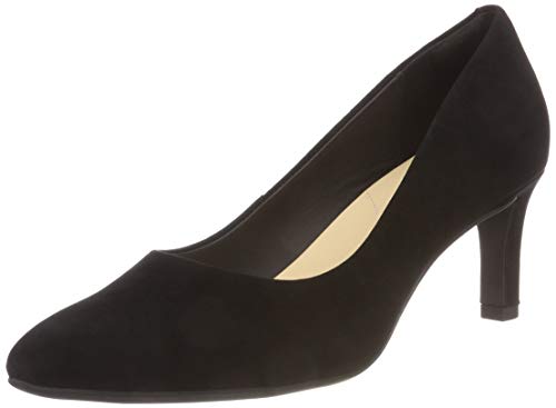 Clarks Calla Rose, Zapatos de Tacón para Mujer, Negro (Black Suede), 40 EU