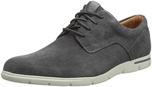 Clarks Vennor Walk, Zapatos de Cordones Derby para Hombre, Gris (Grey Suede -), 43 EU