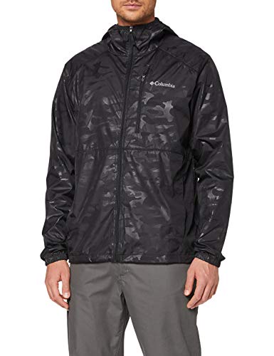 Columbia Flash Forward, Cortavientos estampado, Hombre, Negro (Black Technical Camo Deboss), M