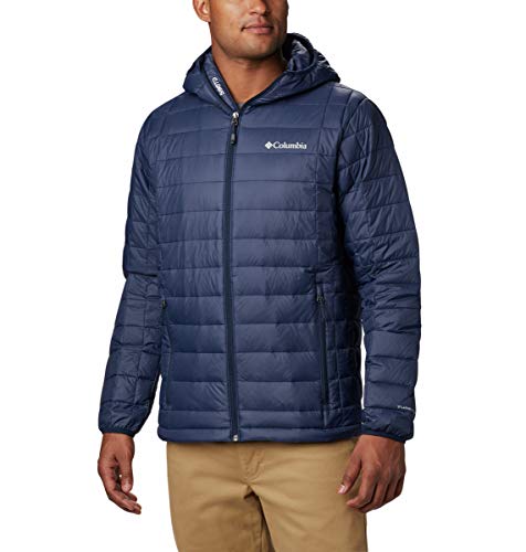 Columbia Voodoo Falls 590 TurboDown - Chaqueta térmica para hombre, Voodoo Falls 590 Turbodown - Chaqueta con capucha, Hombre, color azul marino, tamaño 6 unidades