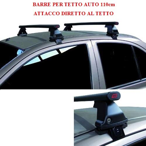 Compatible con Chevrolet/Daewoo Matiz 5p (->2005) (68025) Barras DE Techo para Coche Barra DE Coche DE 110CM SIN BARANDA con Accesorio Directo AL Rack DE Techo Rack DE Acero