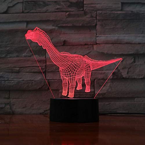 Control Táctil 3D Y Control Remoto Lámpara Decoración Jurassic Century Brachiosaurus Dinosaur Teenager Presente 16 Colores Led Night Lights