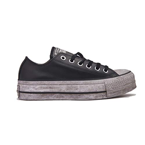 CONVERSE 562910C edición Limitada CTAS Lift Black Black Sneakers Cuero Cordones Plataforma 36