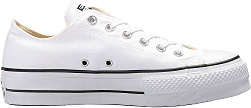 Converse Chuck Taylor CTAS Lift Ox Canvas, Zapatillas para Mujer, Blanco White Black White 102, 41 EU