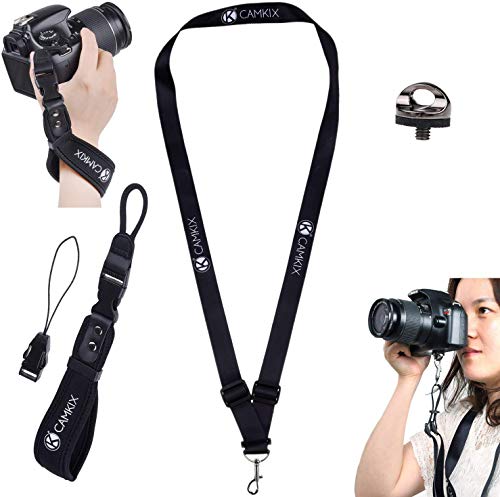 Correa de muñeca y cordón para cámaras DSLR y compactas – Extra Fuerte y Duradero – Cómodo Brazalete de Neopreno – Ajuste Ajustable – Pinza de liberación rápida – Tornillo para trípode