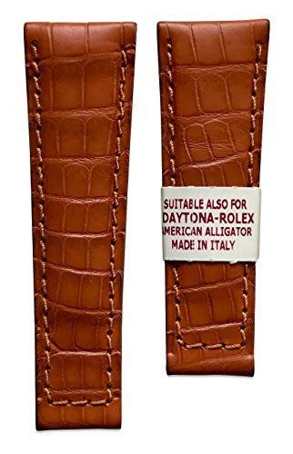 Correa de Reloj de Piel auténtica de cocodrilo marrón de 20 mm para Rolex Daytona