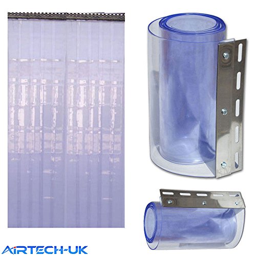 Cortina de tira Airtech para la puerta del congelador, 1 m x 2 m, pvc, Morado, 1 m x 2 m