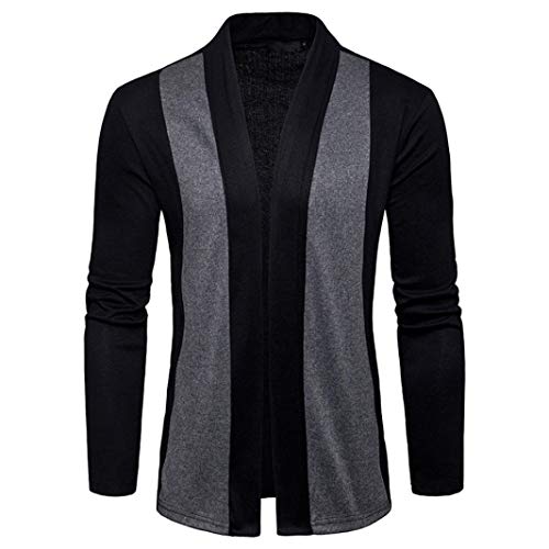 Covermason Cardigan Hombre de Punto Largo, Abierto Chaqueta sin Cremallera Algodón