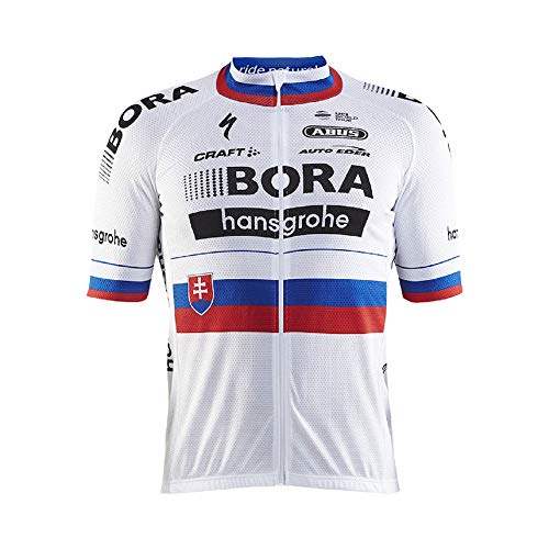 Craft Bora Hansgrohe Replica SS Maillot, Hombre, Blanco (Slovak National Champion), XL