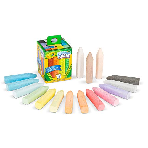 Crayola 16ct Sidewalk Chalk - Tizas (16 piezas), multicolor