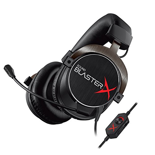 Creative Labs Sound BlasterX H5 - Auriculares de Diadema Cerrados (con micrófono, para Juegos analógicos Profesionales, para PS4 y Xbox One, Tournament Edition), Color Negro
