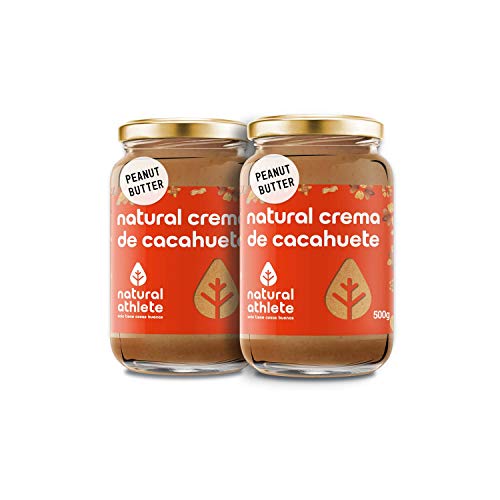 Crema de Cacahuete Natural Athlete 100% Natural, Sin Azúcar ni Sal, Vegana, Sin Aceite de Palma, Sin Gluten, Sin Lactosa | Peanut Butter | Mantequilla Cacahuete Textura Suave - Pack 1kg