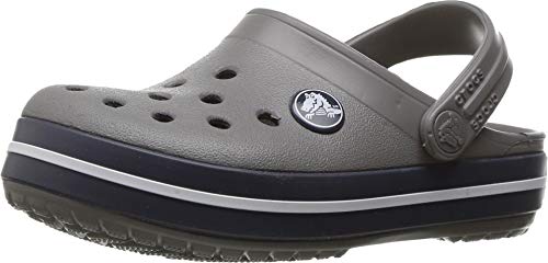 Crocs Crocband Clog K, Zuecos con Correa Unisex-Bambini, Grigio (Smoke/Navy), 25/26 EU