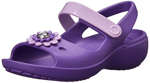 Crocs Keeley Mini Wedge Jovenes US 11 Morado Mary Janes