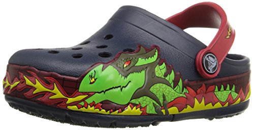 CrocsLights Fire Dragon Clog Kids, Niños Zueco, Azul (Navy), 22-23 EU