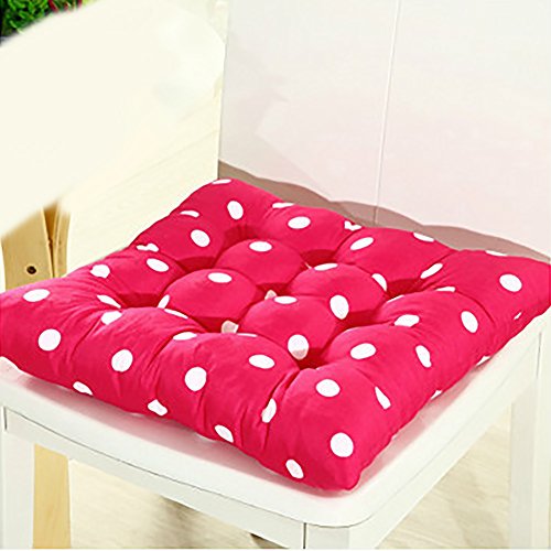 CVERY Juego de 4 Cojines cuadrados para silla Polka Dots, Cocina de Jardín, Sillas de Comedor, Cojines, para sujetar al Patio, Cocina, Oficina, Decoración de Tatami, Rosa, 35 * 35 cm