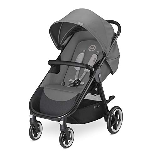 Cybex Gold - Cochecito Agis M-Air4, incluye barra apoyabrazos, desde el nacimiento hasta 17 kg (aprox. 4 años), Manhattan Grey