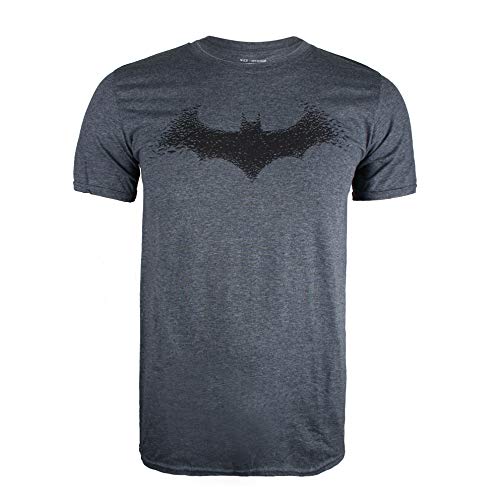 DC Comics Batman-Bat Logo Camiseta, Gris (Dark Heather Dkh), XX-Large para Hombre