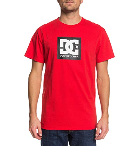 DC Shoes Square Star - Camiseta para Hombre Camiseta, Hombre, Racing Red, M