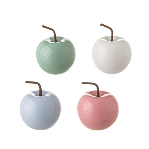 Dcasa - Manzana Ceramica Colores Decorativa Set 4 Pieza