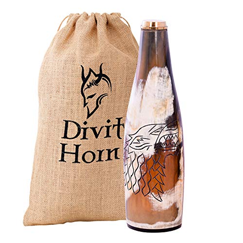 Divit Autentico Cuerno Vikingo Jarra - 24 oz. de Capacidad (Bottle, Fenrir)