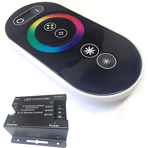 Dobo® Remote Controller Mando a Distancia y centralita para Tira LED RGB 12/24 DC – Mando a Distancia sellador de Funciones Touch para Cambio Color y Tonos para LED Strip RGB