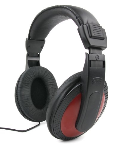 DURAGADGET Auriculares De Diadema para Teclado/Piano Digital CASIO CTK-2500 / Casio Ctk-4400 / Casio CTK-3500 - Negro Y Rojo - con Cable De 2 Metros Y Conexión Jack De 3.5mm